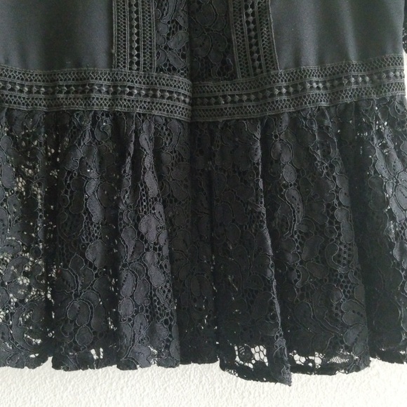 ZARA WOMAN | Black Embellished Lace Blouse with Mandarin Collar - Picture 5 of 5